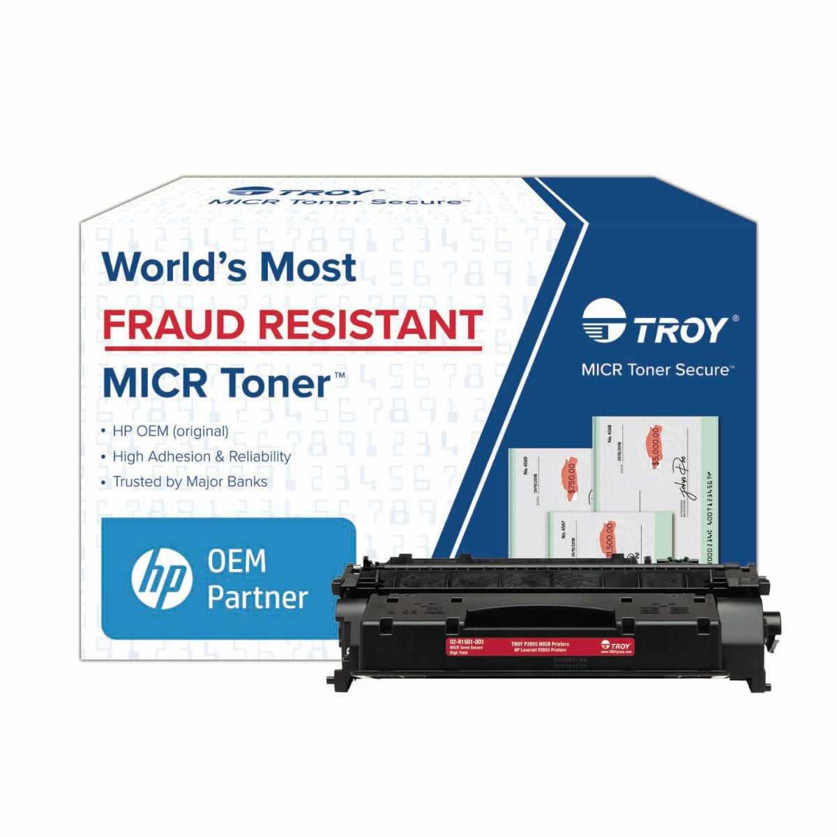 TROY P2055 MICR Toner Secure High Yield Cartridge (Coordinating HP Part Number: CE505X)