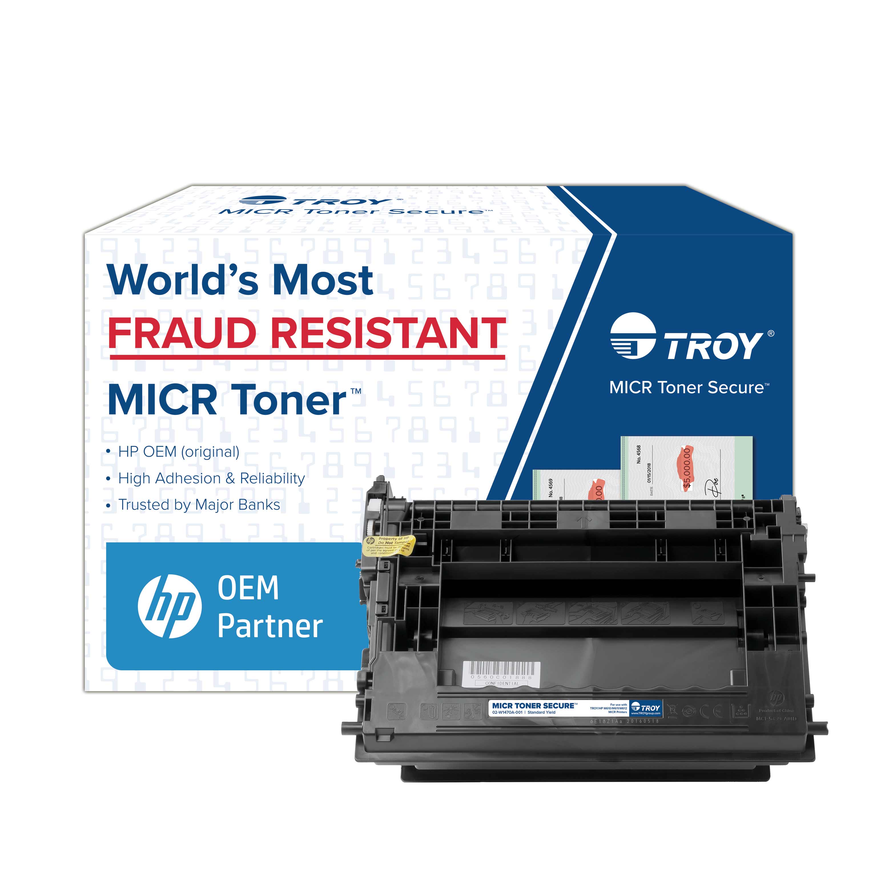 TROY M610E/M611E/M612E MICR Toner Secure Standard Yield Cartridge (Coordinating HP Part Number: W1470A)