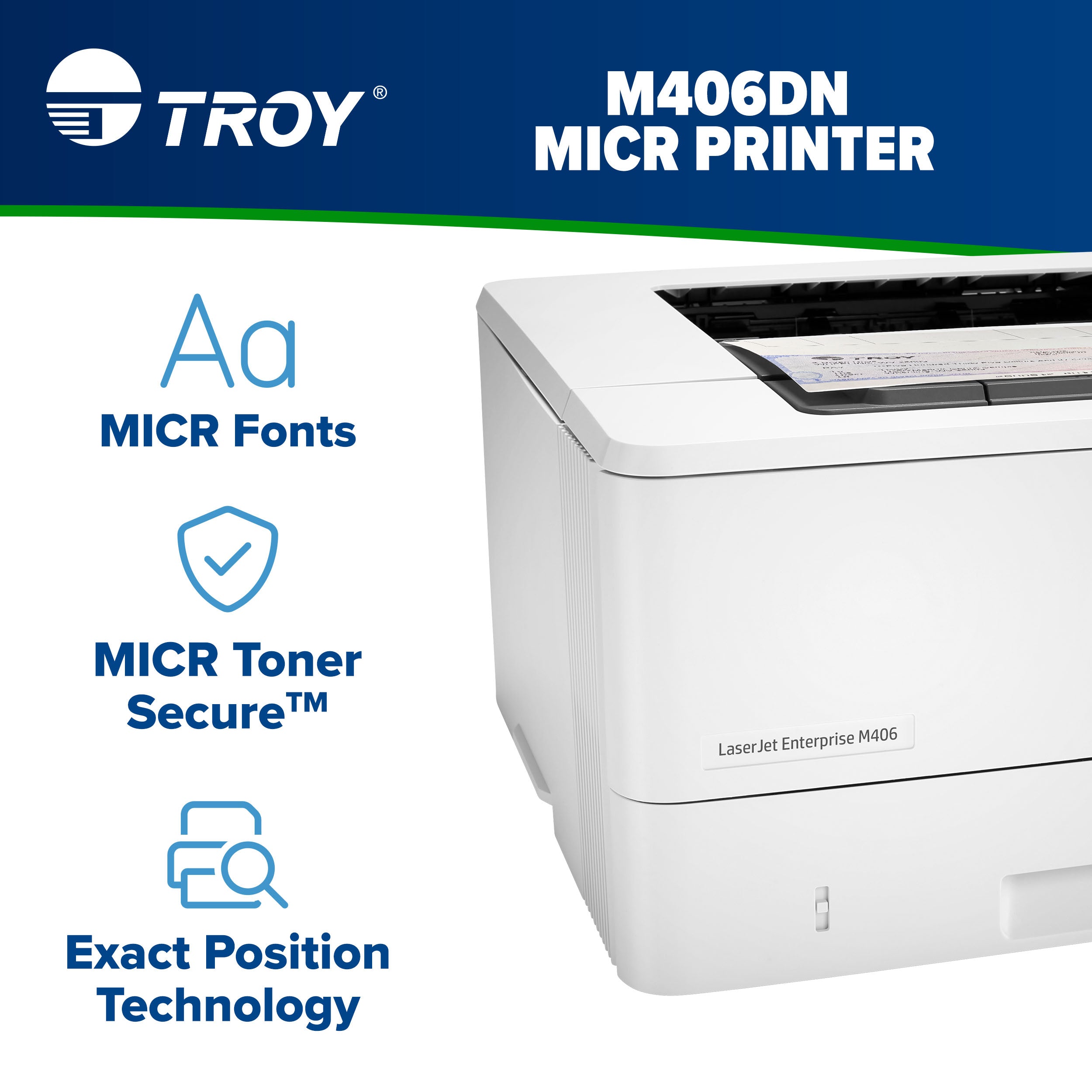 Micr Projection Printer TROY HP M406dn MICR Printer | TROY Group