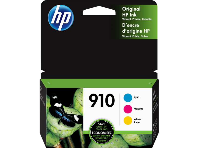 HP 910 3-pack Cyan/Magenta/Yellow Original Ink Cartridges