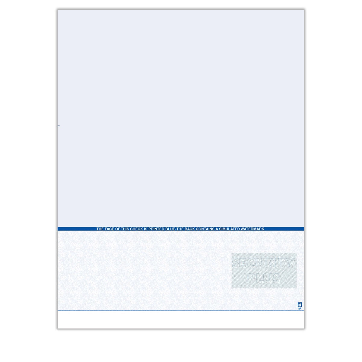 TROY Security Plus Check Paper, Blue, Check Bottom, Ream
