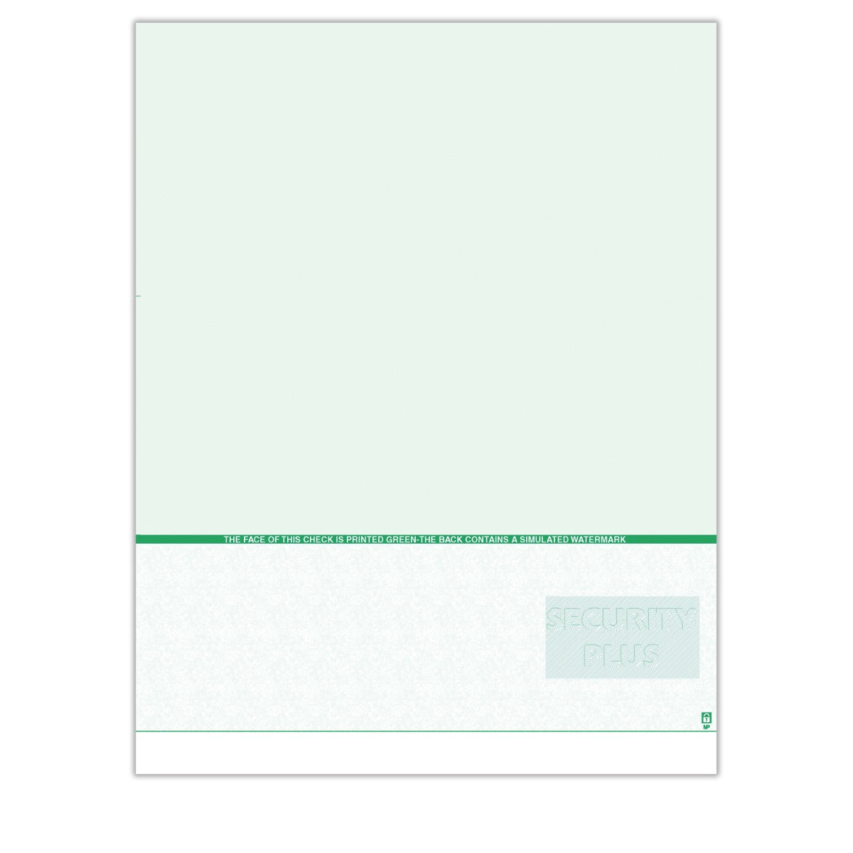 TROY Security Plus Check Paper, Green, Check Bottom, Ream