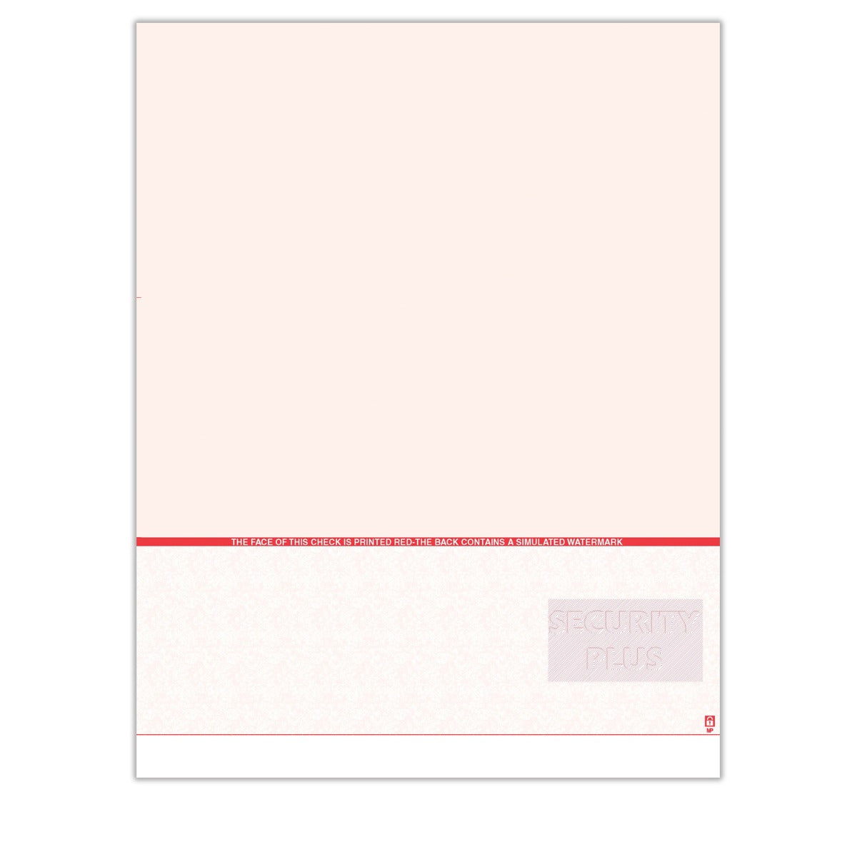 TROY Security Plus Check Paper, Red, Check Bottom, Ream